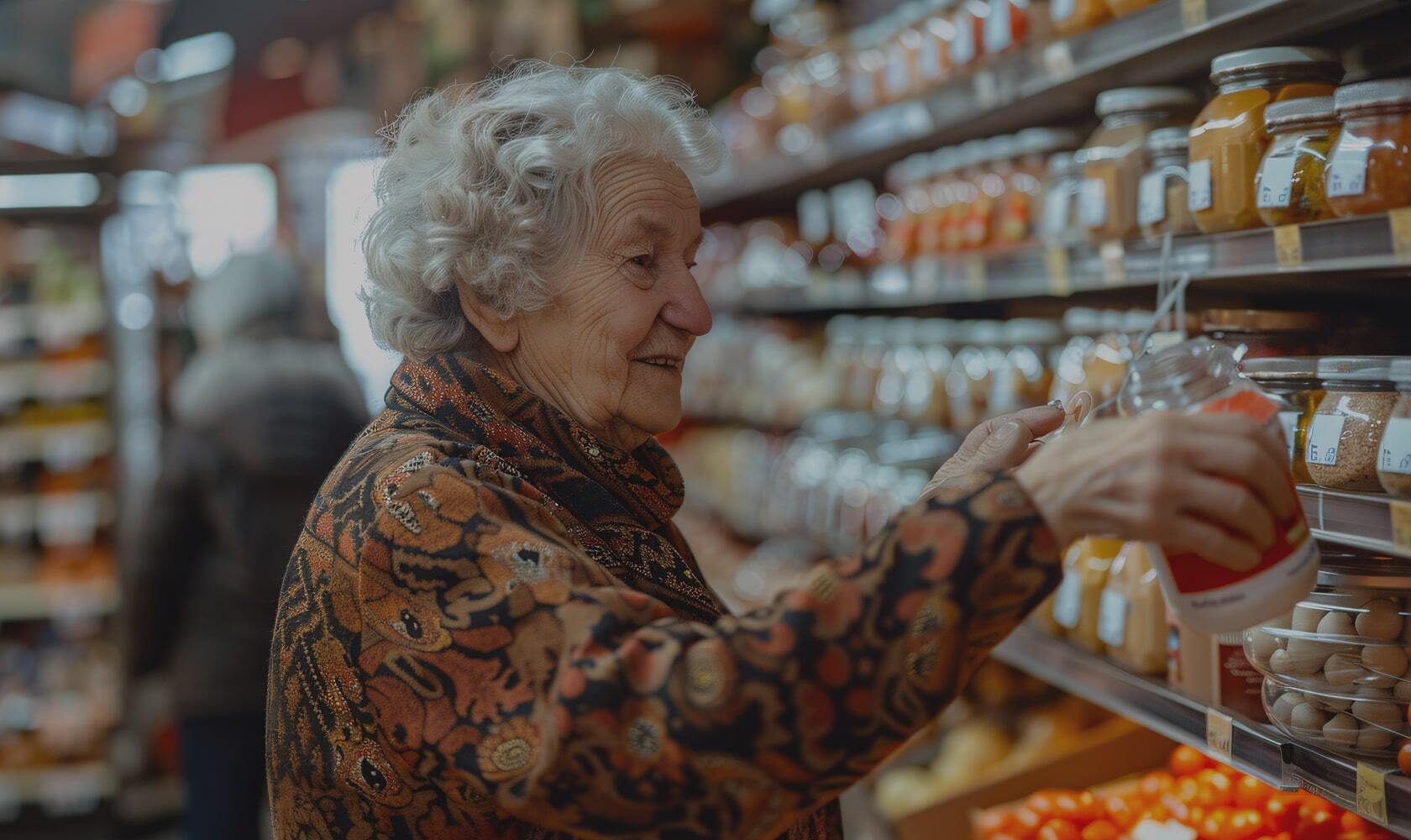 Пенсионер в супермаркете